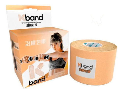 Bandagem Elástica Adesiva Rolo 5cm X 5m Kband Cor Bege