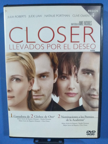 Pelicula Closer Llevados Por El Deseo  Dvd Original 