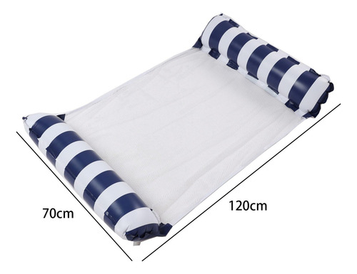 Hamaca Flotante Inflable Para Piscina Para Rayas Azul Oscuro