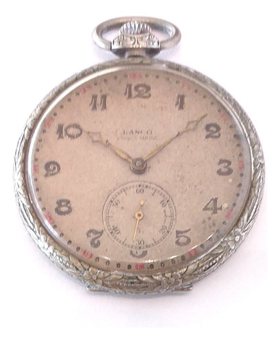 Reloj De Bolsillo Marca Lanco Suizo Funcionando, Controlado Plateado (Usado)
