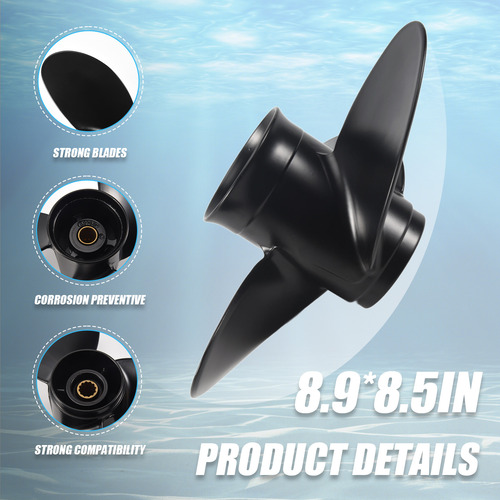 Hélice Externa 8.9x8.5 Black Boat Para 2 Tempos 9-fs