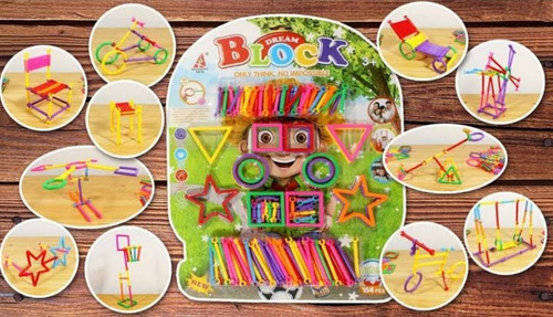 Imagen 1 de 5 de Juguete De Bloques De Plastico + De 100 Formas Niño Niña