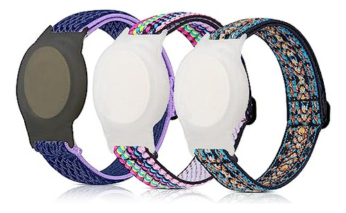 3 Pack Airtag Wristbands For Kids, Stretchy Nylon Bracelet 1