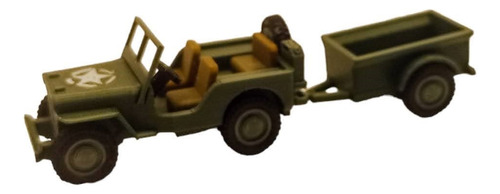 Jeep Willys Y Trailer 1/87 Ferromodelismo Miniaturas 3d