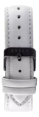 Correa Reloj 20mm Cuero Gris Hebilla Negra/plateada -abaco- Ancho De La Malla 2 Cm