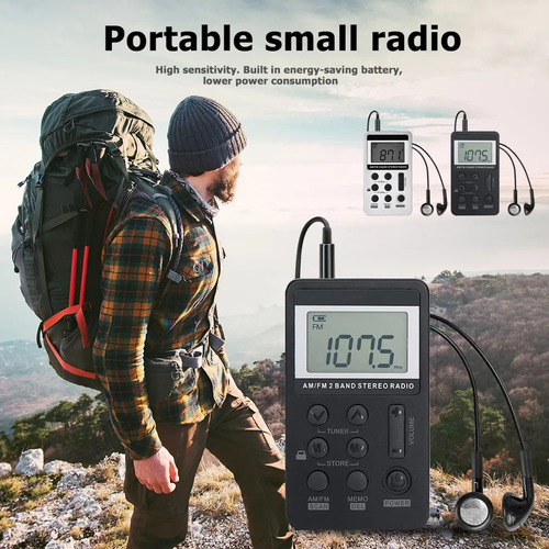 L Rádio Queenly Portátil Fm/am, Porta Digital Estéreo De