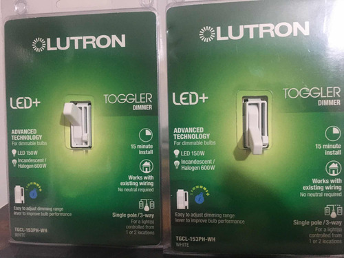 Toggler Tgcl 153ph-qh White Led + Regulador Intensid Lutron