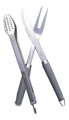 Imagen 3 de 10 de Set Herramientas Asado Humos X3 Pz Pinza Cuchillo Tenedor