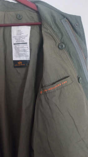 Campera Marca Alpha Industries Verde Militar Modelo M65 Xxl (Usado)
