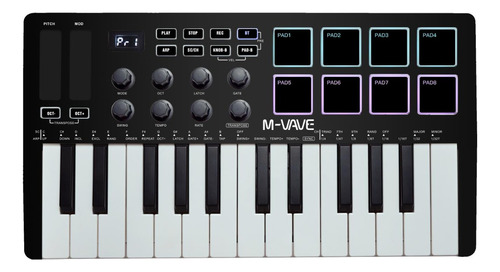 Controlador De Teclado Midi M-vave Smk-25 Portátil