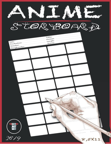 Libro: Anime Storyboard Book Panels - 8.5x11 Inch - 100 Page