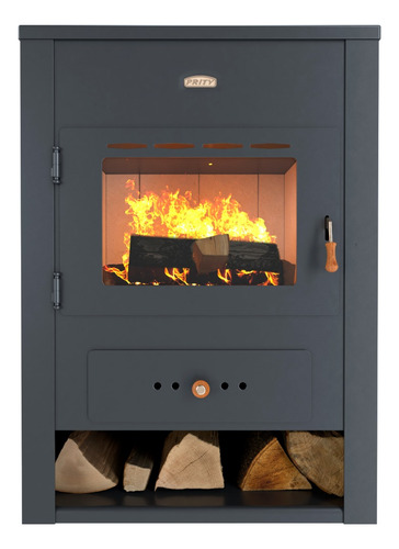 Calefactor Leña 120 M2+kit Techo Completo+parrilla De Regalo