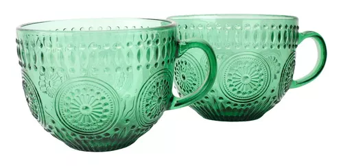 Taza Eléctrica De Cerámica Con Calentador Portátil Cristal Color Verde