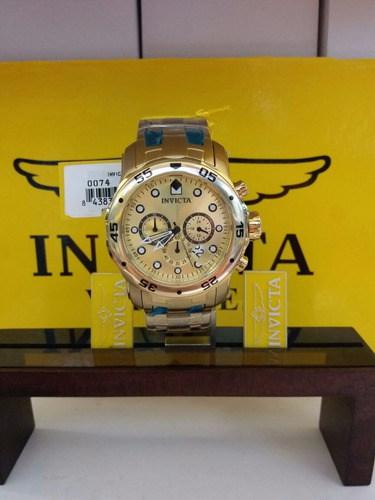 Invicta Original Men 0074 Pro Diver Analog Swiss Quartz 18k