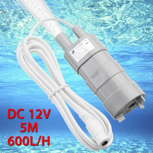 Bomba Sumergible 600l 12vdc Jt-500 Acuario Fuente 1.4a 5mts