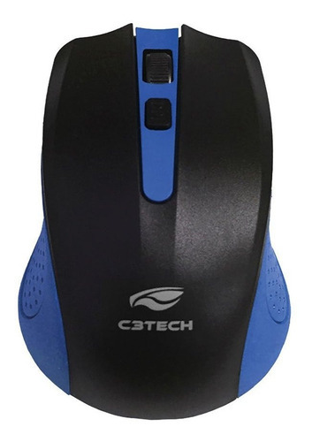 Mouse C3 Tech M-w20 Wireless 2.4ghz Usb Notebook Pc Azul Cor Preto