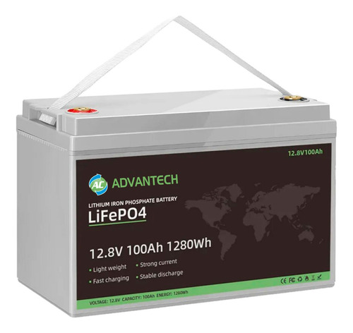 Batería De Litio Lifepo4 12v 100ah Bms Incorporado