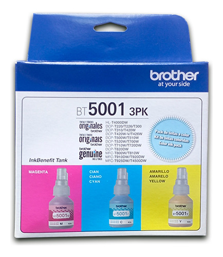 Tinta Brother Bt5001 Magenta Yellow Cyan (pack X3 Colores)