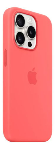 Carcasa Apple Silicone case iPhone 15 Pro guayaba con diseño silicona por 1 unidad