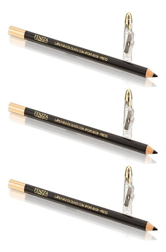 Kit Com 03 Lápis De Olho Com Apontador Fenzza Makeup