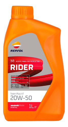 Aceite Repsol Moto Rider Town Plus 4t 20w50 Mineral 1l