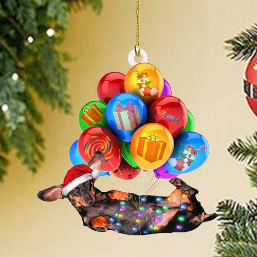 3 Adorno Navideño Para Perro Salchicha, Decoración Estilo