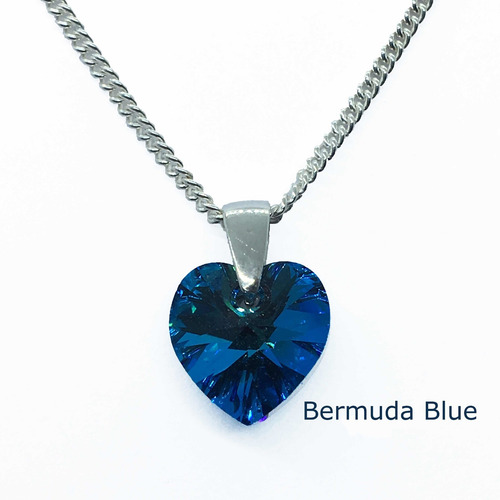 Collar Plata 925 Cristal De Swarovski Dije Corazón 10 Mm