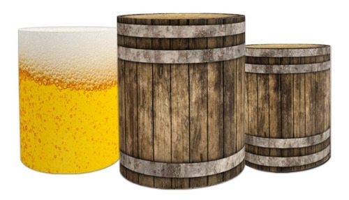 Trio Capas De Cilindros Boteco Barril Cerveja Veste Fácil