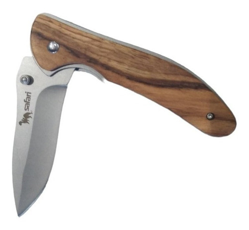 Cuchillo Navaja Safari 8 Cm De Hoja Color Madera