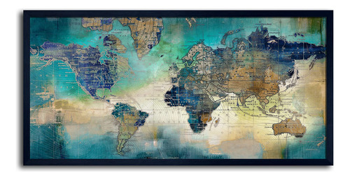 Lienzo Grande De Mapa Del Mundo, Arte De Pared Para Sala De 