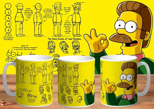 Taza De Ceramica Simpsons Los Muchos Modos De Ned Flanders