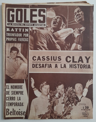 Revista Goles 961 Cassius Clay Racing Libertadores 1967