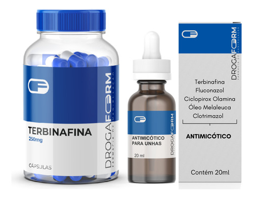 Tratamento Forte Antifungico Unhas 20ml+ Terb 250mg/30 Caps Sabor Padrão