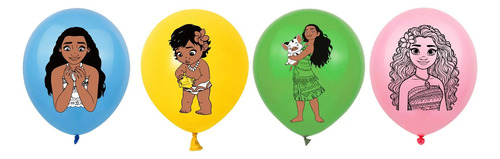 Set Cumpleaños Moana Cotillón Decoración Globos