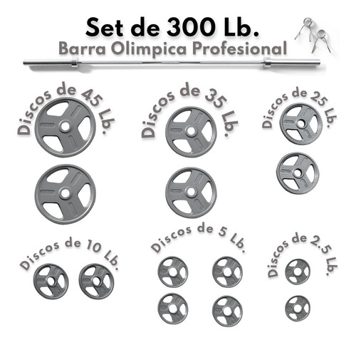 Imagen 1 de 10 de Juego De Pesas De 300 Lb Weider