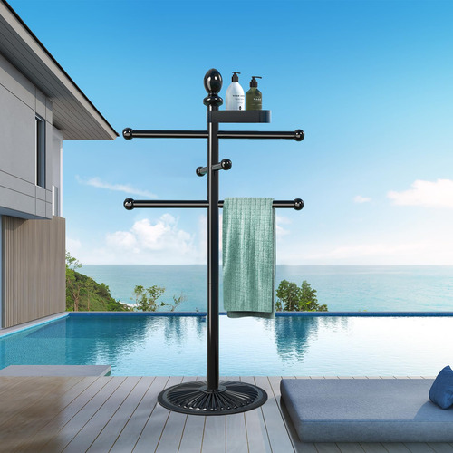 Toallero Para Piscina Al Aire Libre 6 Bar Base Metal No Spa
