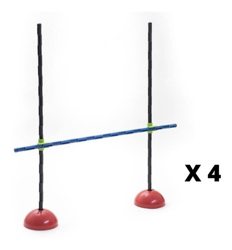 Imagen 2 de 10 de Valla Regulable Entrenamiento Salto Plastico Macizo Pack X 4