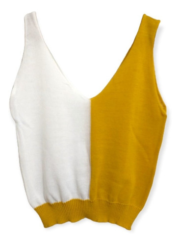 Musculosa Remera Acrilico Mujer Bicolor