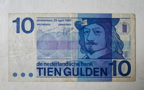 Cédula Da Holanda 10 Gulden Bc-mbc P91 