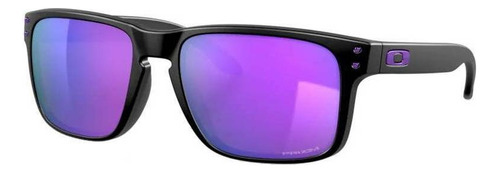 Óculos de sol Oakley Holbrook Standard armação de o matter cor matte black, lente violet de plutonite prizm, haste matte black de o matter - OO9102