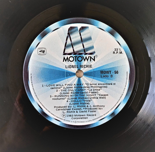 Lionel Richie Lp Cant Slow Down (Usado)