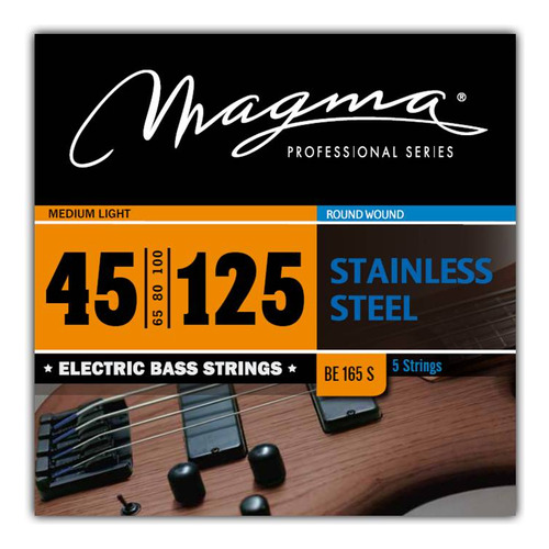 Encordado Magma Bajo 5 Cuerdas S.steel 45-125 M.light Be165s