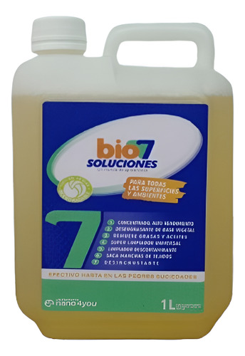 Desengrasante Biodegradable Hogar Industria Autos 1 Ltr Bio7