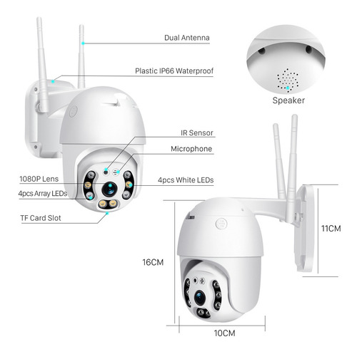 1080p Hd360 Cámara Ip De Seguridad Visión Nocturna Wifi V380