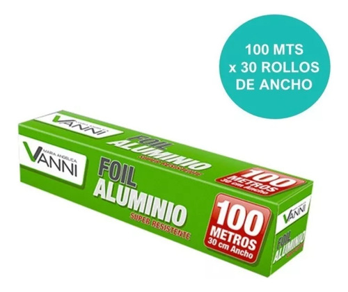 Papel Aluminio Para Alimentos 100 Mts 1 Rollo