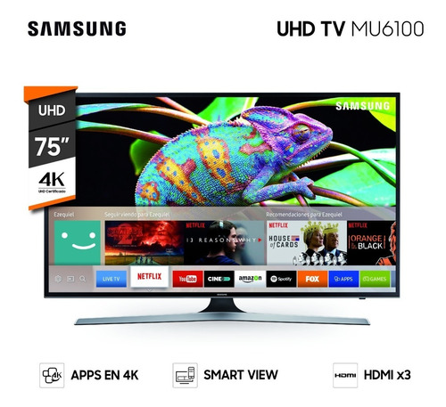 Led Smart Tv Samsung 75  Uhd 4k Un75mu6100