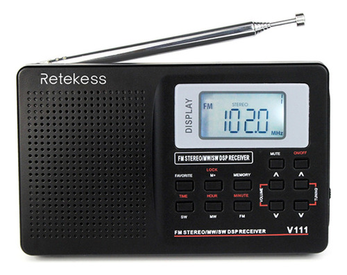 Radio Portátil V111 Rec Sd Aux Am/fm Despertador 10khz