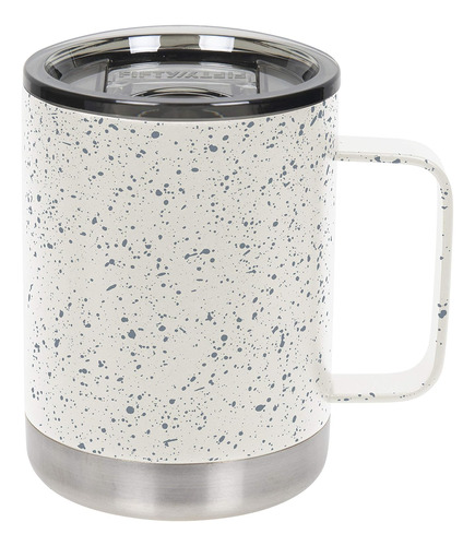 T12000002 - Taza De Campamento Moteada Blanca/pizarra De 12 