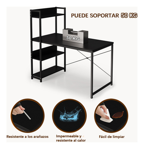 Escritorio Desk-4 Home Office Moderno Minimalista Economico Negro