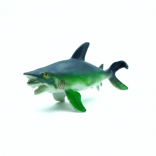 Muñeco De Goma Dura Tiburón Cocodrilo Verde.